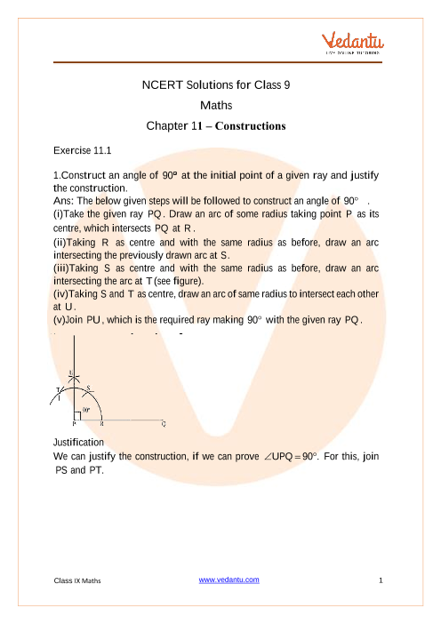 Access NCERT Solutions for Class-9 Maths Chapter 11 – Construction part-1