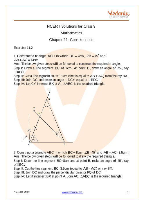 Access NCERT Solutions For Class 9 Mathematics Chapter 11- Constructions part-1