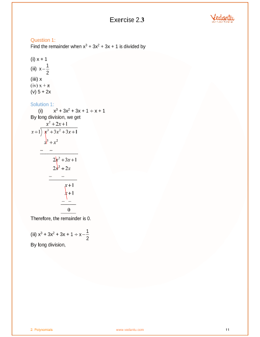 NCERT Solutions Class 9 Maths Chapter 2 Exercise 2.1 Polynomials