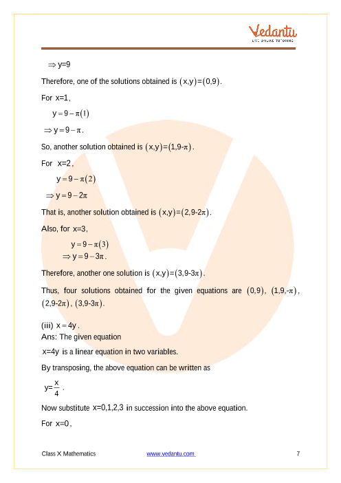 Ncert Solutions For Class 9 Maths Chapter 4 Linear Equations In Two Variables