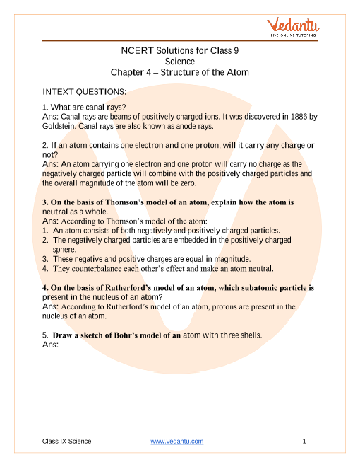 case study questions class 9 science chapter 4