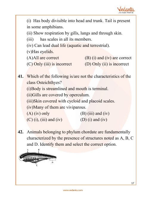 NEET Important Questions for Biology Chapter - Animal Kingdom