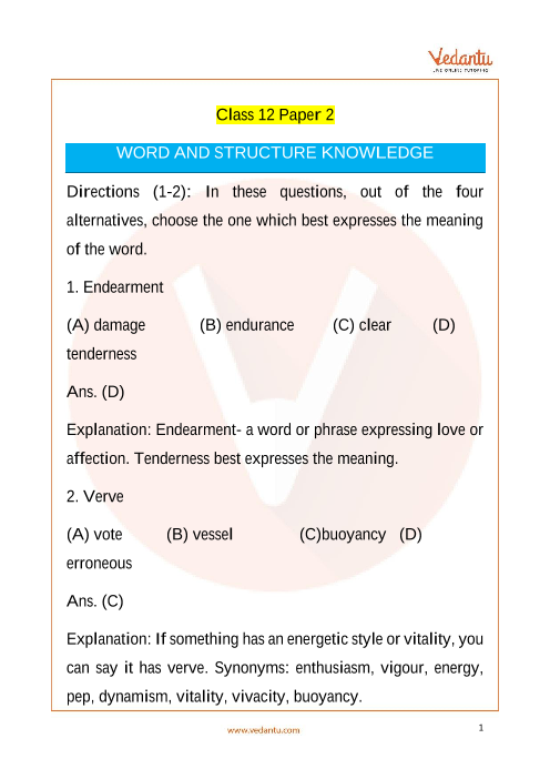 english term 2 sample paper class 12