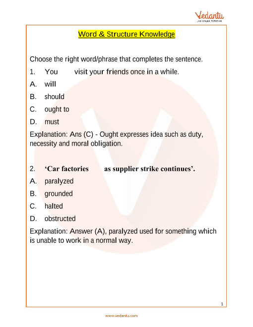 International English Olympiad Worksheets