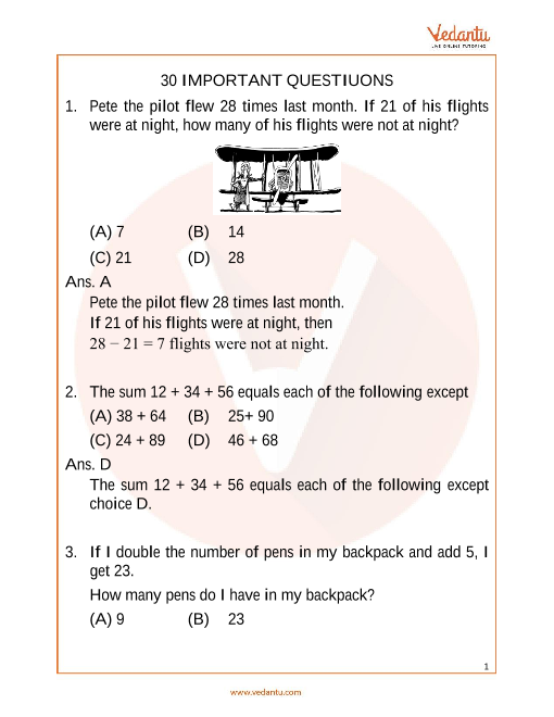 case study based questions class 5 maths with answers