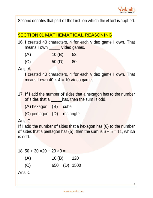 imo maths olympiad sample paper 1 for class 5 with solutions