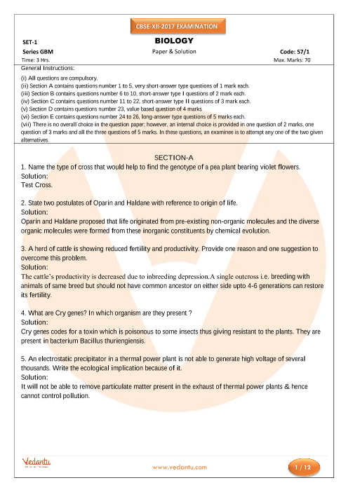 case study based questions biology class 12