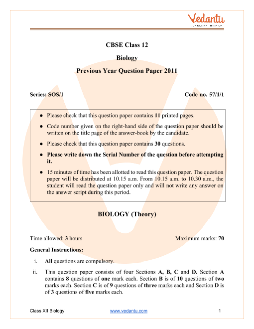 cbse-class-12-biology-question-paper-2011 part-1