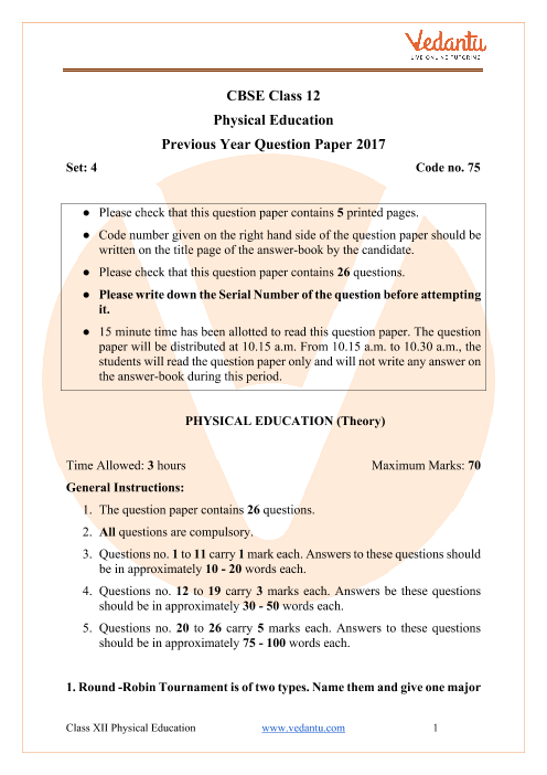 physical education question paper with answer pdf