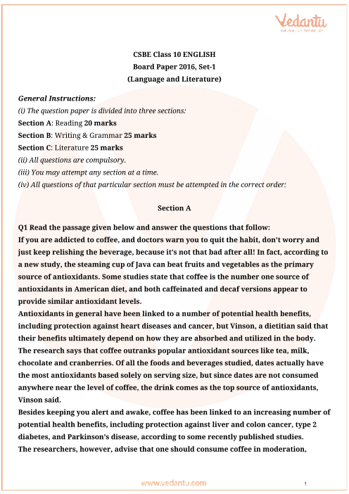 english class 10 important essay