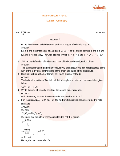 Rbse Class 12 Chemistry Notes In Hindi : Class 12 Chemistry Notes Solutions In Hindi For Android ...