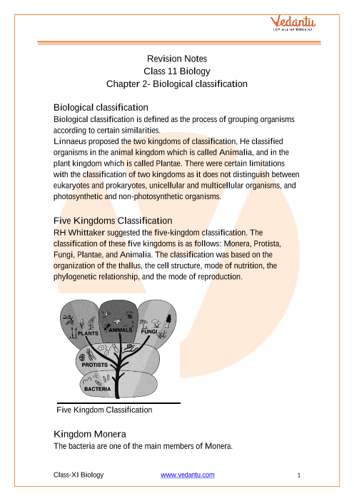 Biological Classification Class 11 Notes CBSE Biology Chapter 2 [PDF]