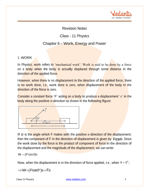 case study question on work and energy