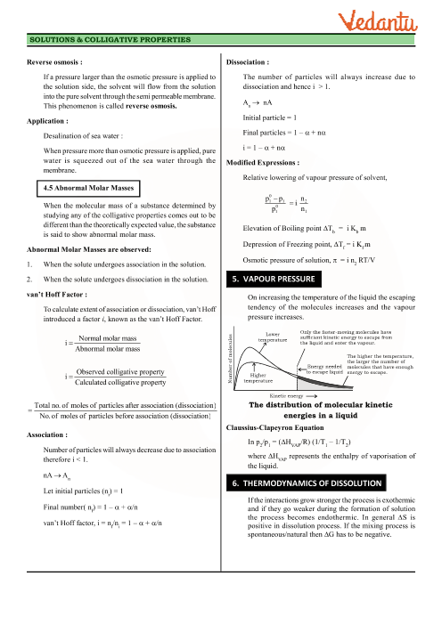 Class 12 Chemistry Revision Notes For Chapter 2 Solutions