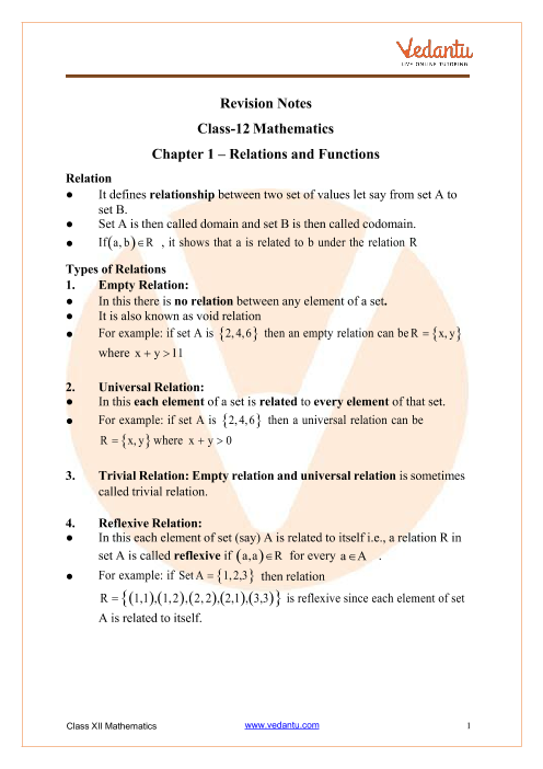 case study questions on relations and functions class 12