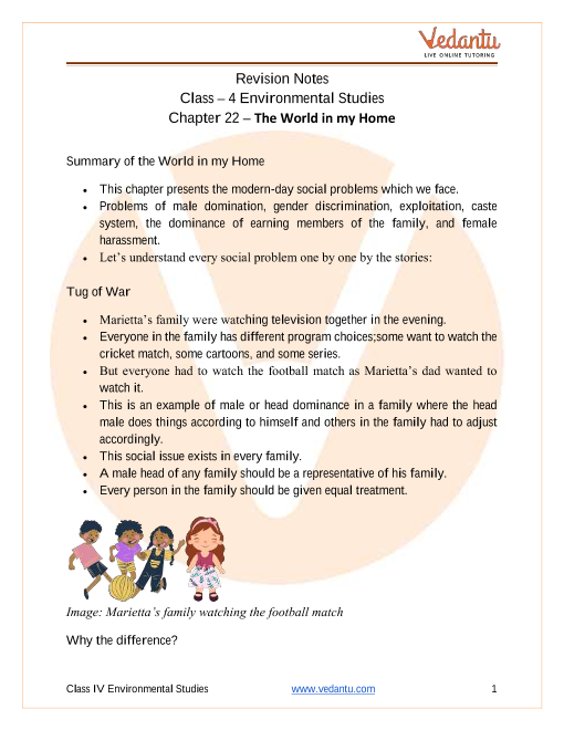 The World In My Home Class 4 Notes CBSE EVS Chapter 22 [PDF]