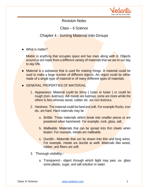 case study questions class 6 science chapter 4