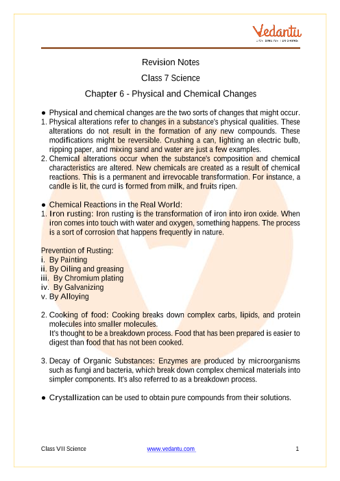 case study questions physical and chemical changes