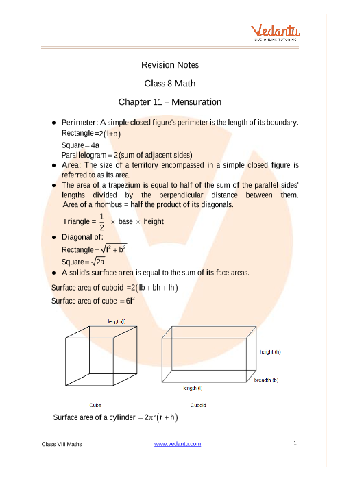 Maths Class 8 Chapter 11 part-1