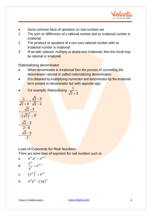 Number Systems Class 9 Notes Cbse Maths Chapter 1 Pdf