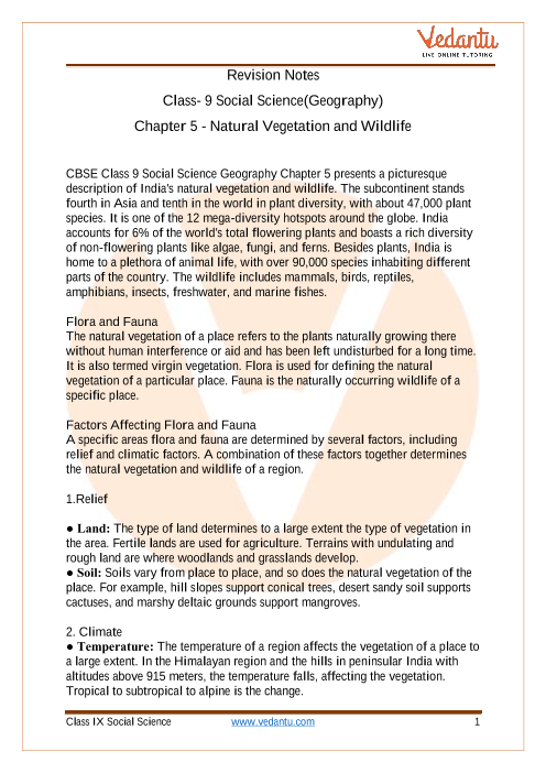 factors of vegetation