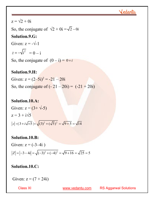 Rs Aggarwal Class 11 Solutions Chapter 5 Complex Numbers And Quadratic Equations