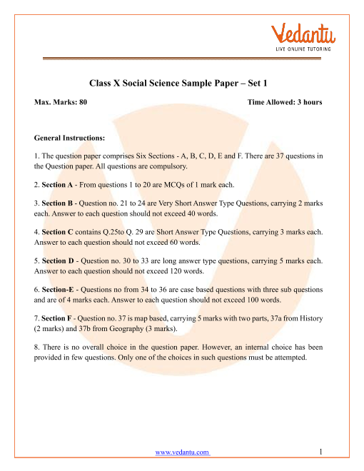 social science question paper class 10 state syllabus