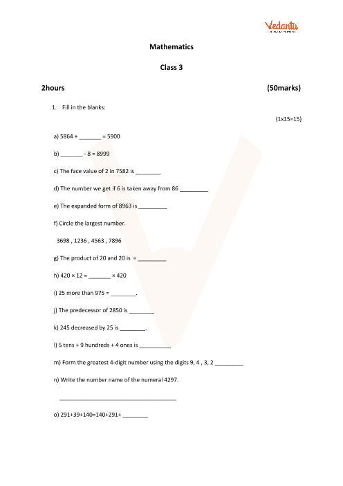 case study questions for class 3 maths