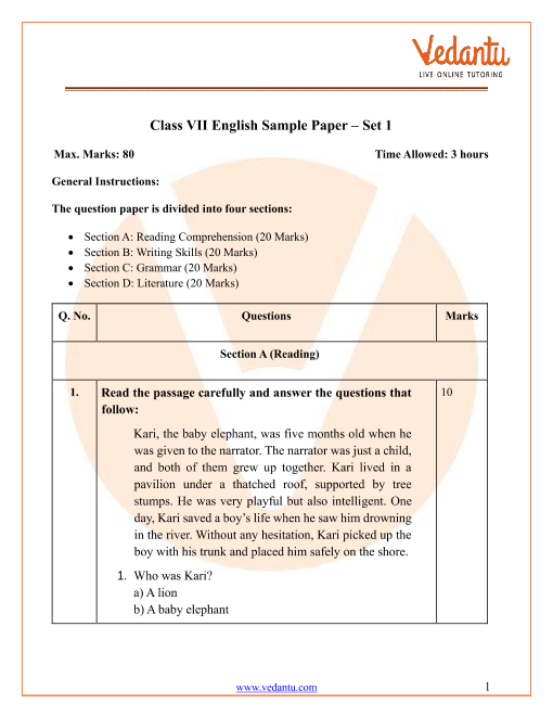 exam mate english assignment class 7 pdf