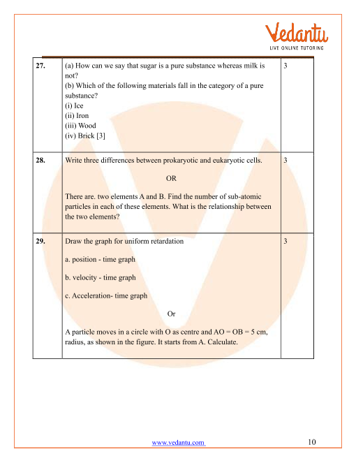 Science Class 9 Practice Paper3 With Sol For Sa 1