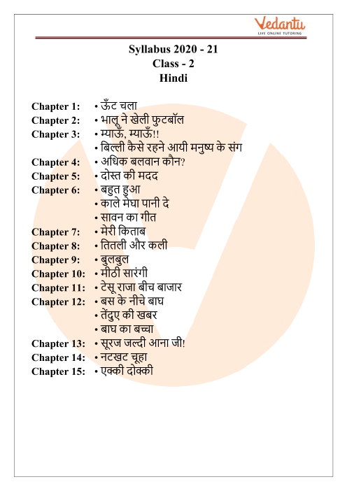 cbse-syllabus-for-class-2-hindi-2022