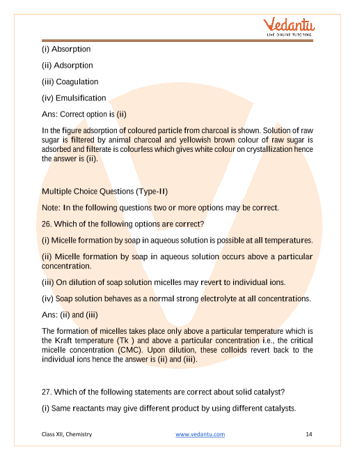 NCERT Exemplar for Class 12 Chemistry Chapter 5 - Surface Chemistry (Book  Solutions)