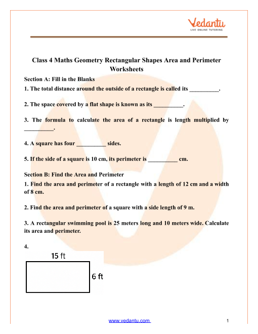 Perimeter Of Rectangle Worksheet Grade 4 With Answers
