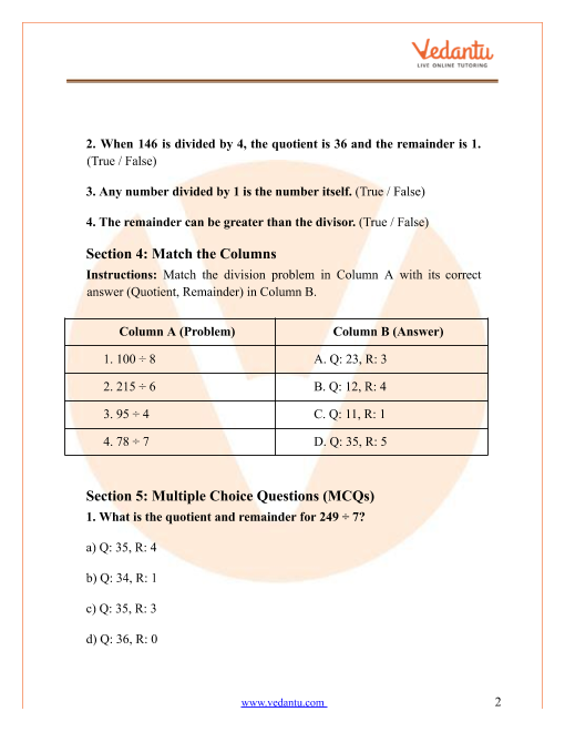 Long Division Worksheets Grade 4 Pdf