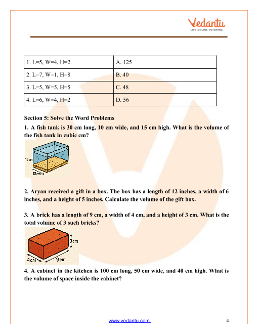 Volume Grade 4 Math Easy Volume Of Rectangular Prism Worksheet Volumes Of Rectangular