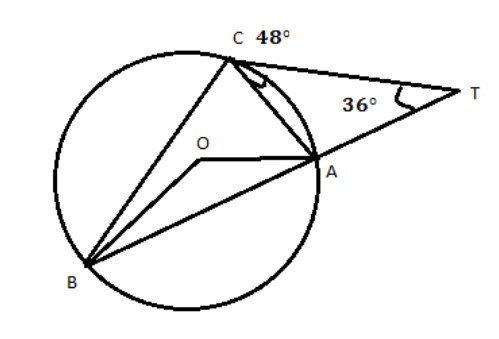 A B and C are three points on the circle with centre class 10 maths CBSE