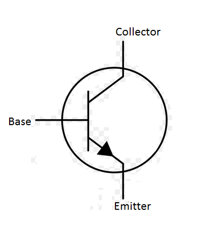 Draw the circuit symbol of n-p-n transistor.