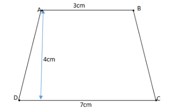 Calculate the area of the isosceles trapezium drawn below,\n \n \n \n \n