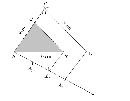 Construct a triangle of sides 4 cm, 5 cm and 6 cm and then a triangle  similar to it whose sides are $ \dfrac{2}{3} $ of the corresponding sides  of the first triangle.
