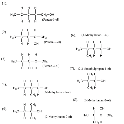 A.Draw the structures of all isomeric alcohols of molecular formula ${C ...