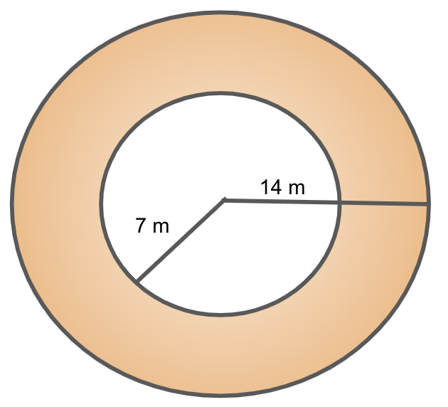 Calculate the area of a circle ring whose internal and external radii are 3  cm and 10cm respectively - Brainly.in