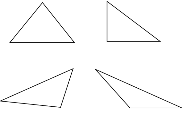 List the names of the things of triangle shaped objects.