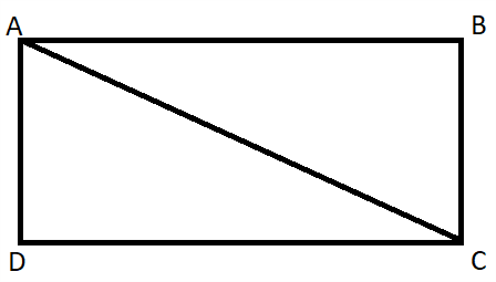 Rectangulo con diagonal