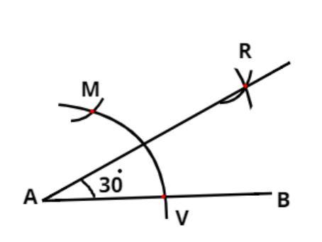 Construct with ruler and compasses, angles of following measures: (a) 60°  (b) 30° (c)