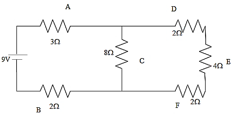 In the electrical circuit as mentioned in given diagram, the current ...