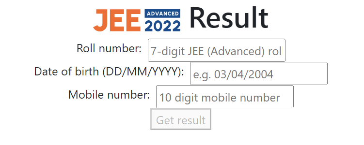 JEE Advanced 2022 Result Out
