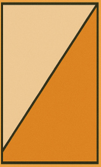 A rectangle divided into 2 equal parts