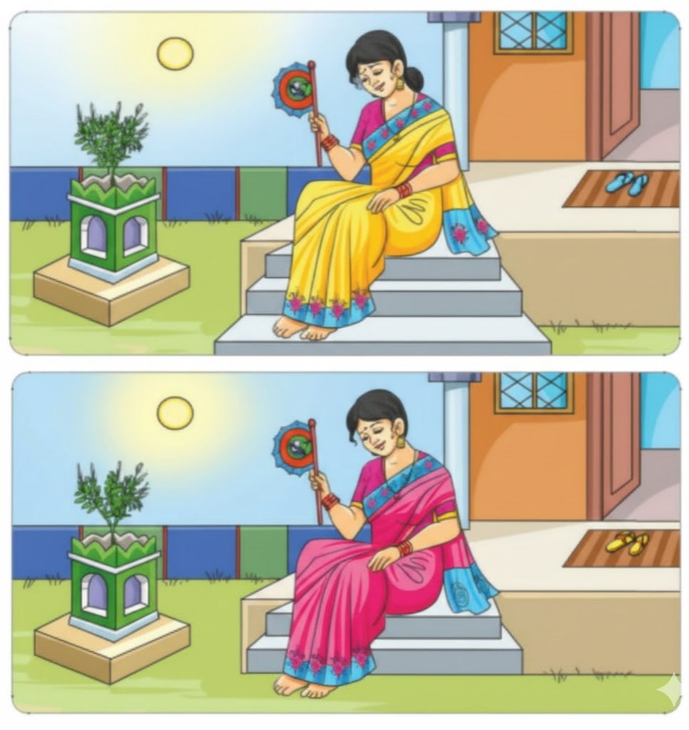 Point out 11 differences in the two pictures given below. Work in pairs and write down the differences in your notebook