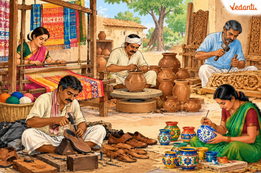 the illustration of different crafts