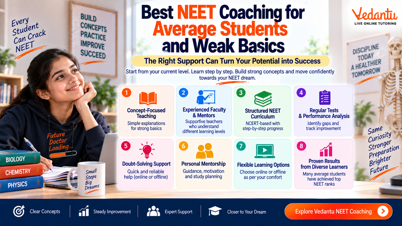 Best NEET Coaching for Average Students & Weak Basics